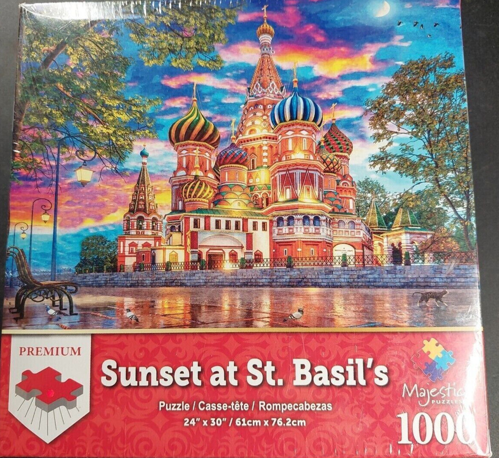 Premium Puzzles Sunset at St. Basil's 1000 piece New (c Below)
