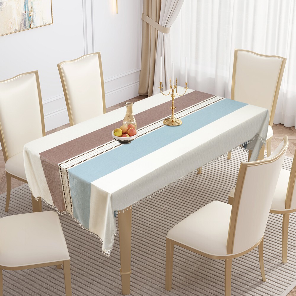 Rectangle Table Cloths Rustic Tablecloth Table Cover Waterproof 140*300cm US