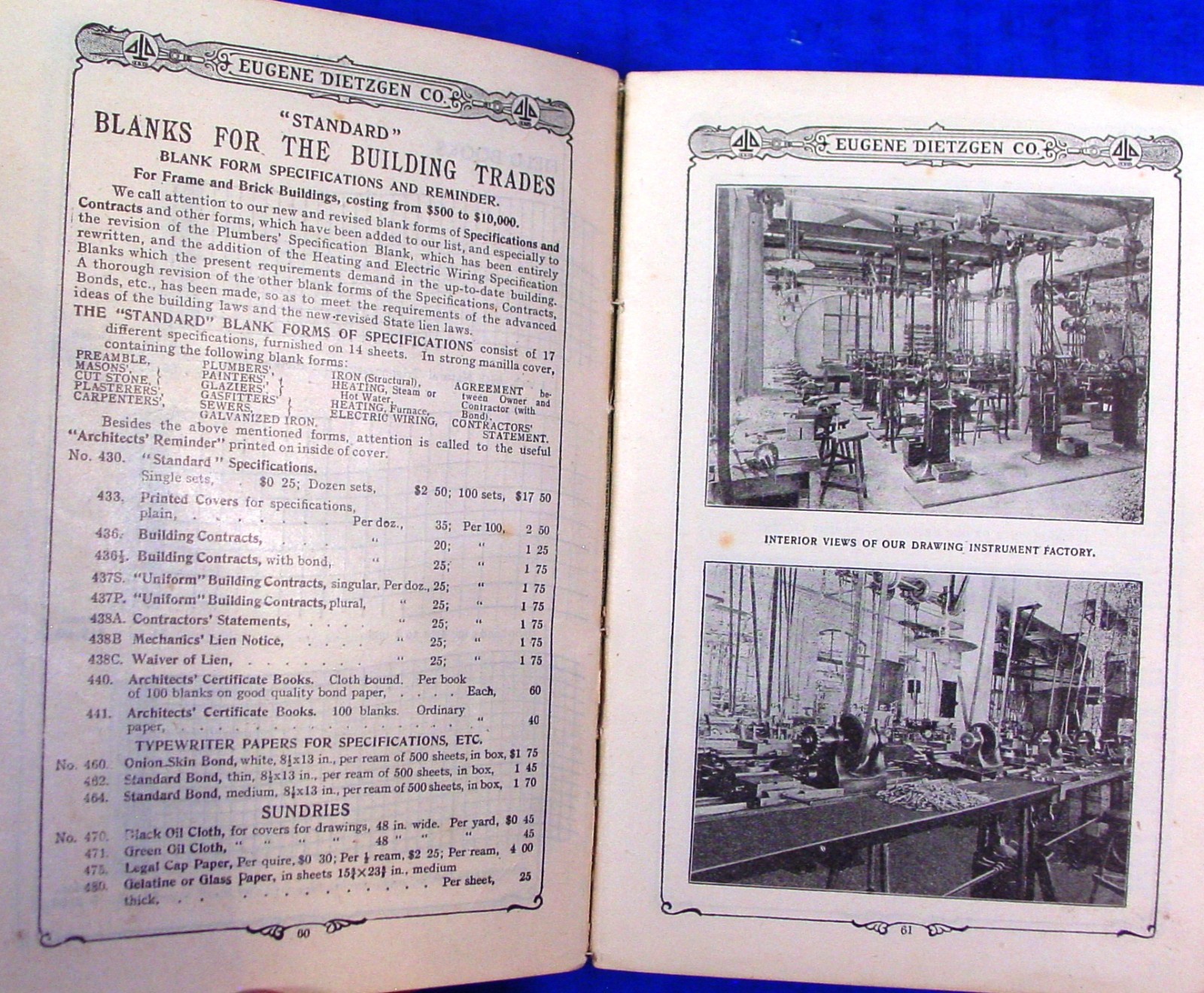 1910 Dietzgen Surveying & Drafting Insts. Catalog