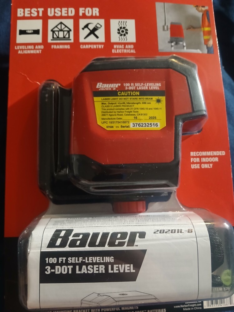 2 @ Bauer 50ft Self-Leveling 360 Degree & 100 ft Self Leveling 3 Dot Laser Level