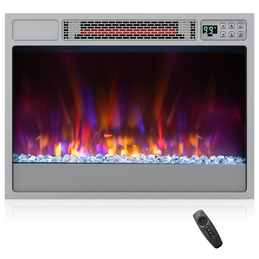 23-inch Infrared Quartz Electric Fireplace Insert with Remote Control