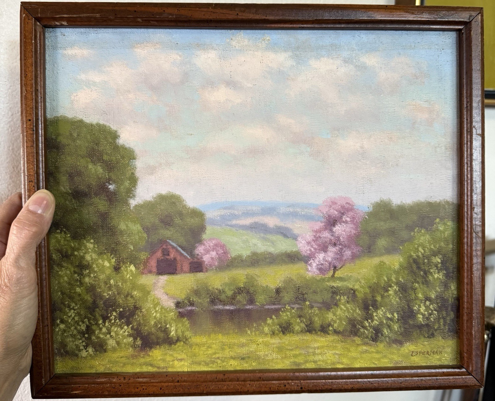 Circa 1920 Oil Painting L Sperman Listed American 20th Century