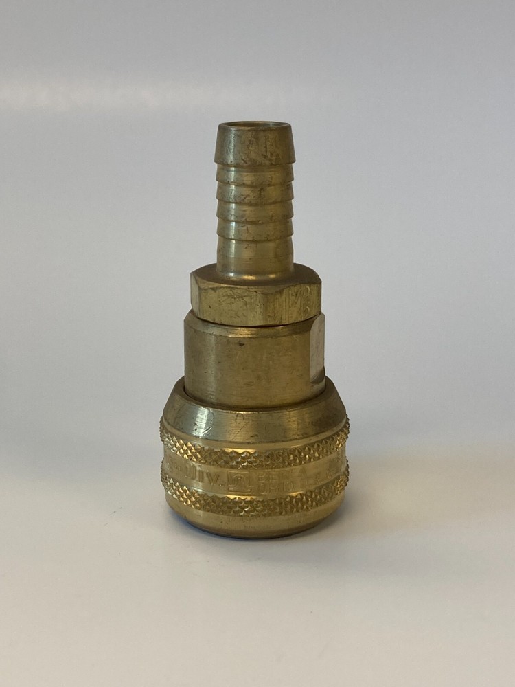 Hansen Pneumatic Coupler 1/2" Push-Tite x 1/2" Quick Release Coupler, Brass