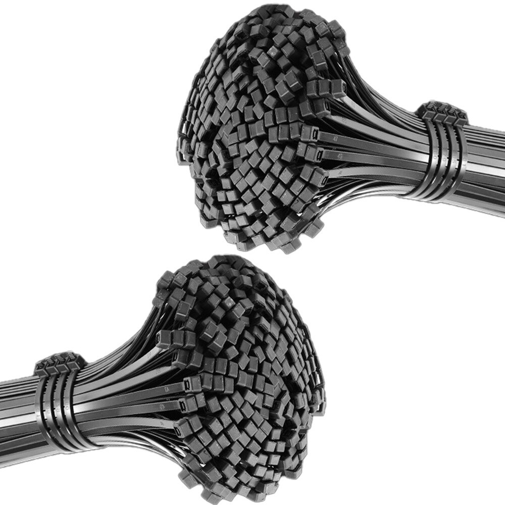 US 200 Pc Cable Zip Tie Down Strap Nylon Wrap Easy Use Durable Bundle Wire