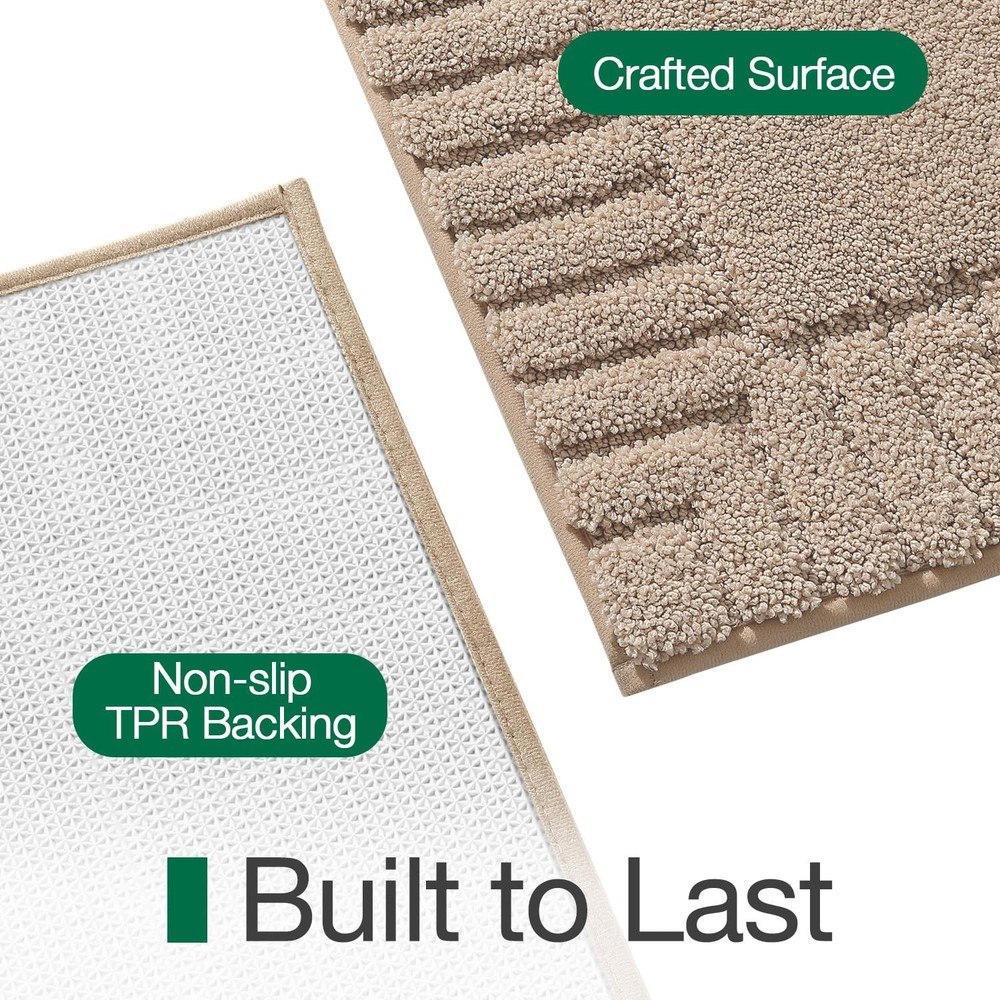 Bathroom Rugs Non Slip with Rubber Backing, Extra Soft Plush Microfiber Bath ...