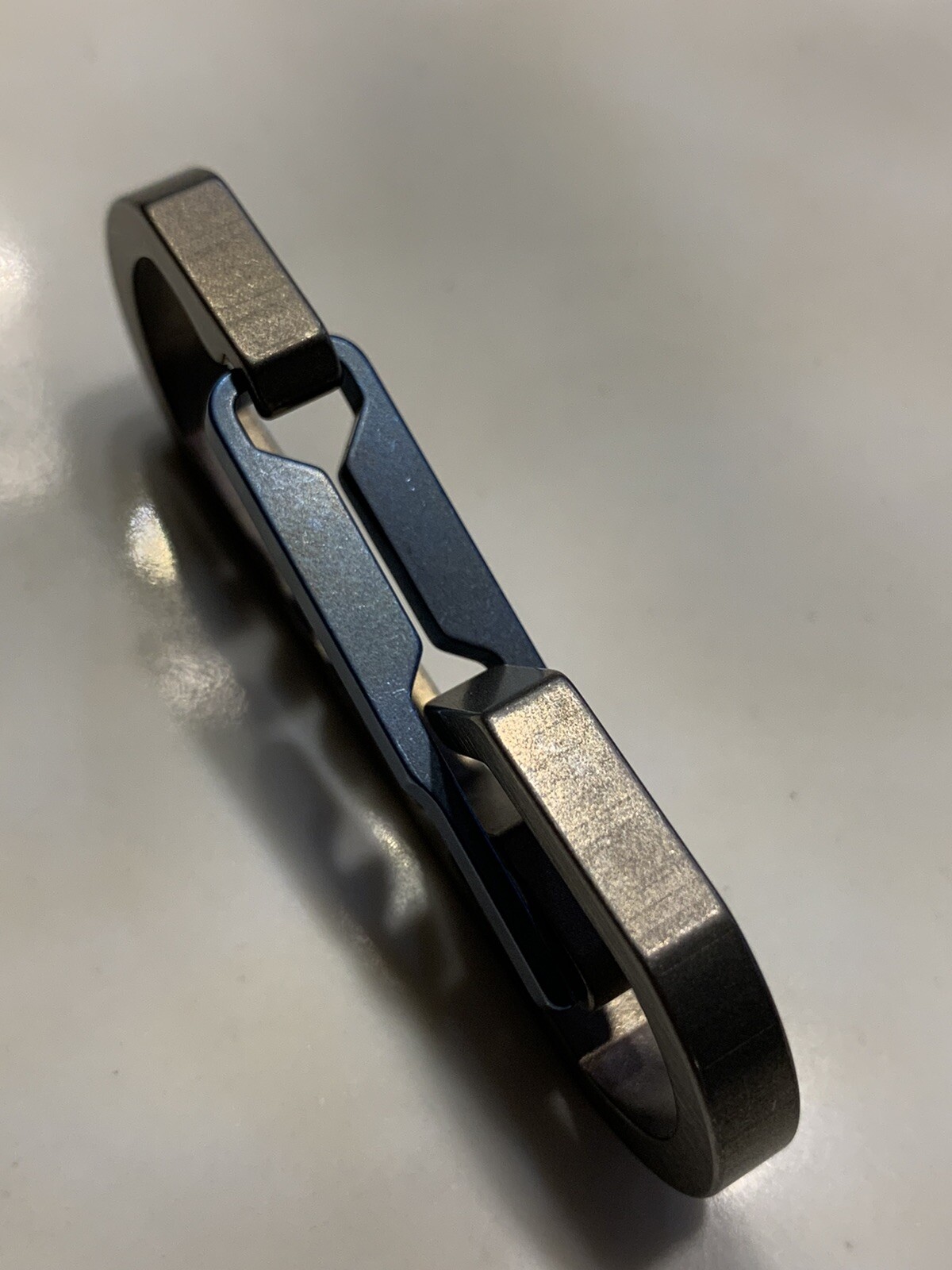 Titanium Carabiner Snap Spring Hook Clip, EDC Keychain, Key Ring, Blue Anodized