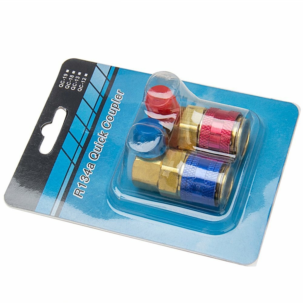 Quick Coupler Manifold Gauge Set Conversion Kit High Low Angle Adapter A/C