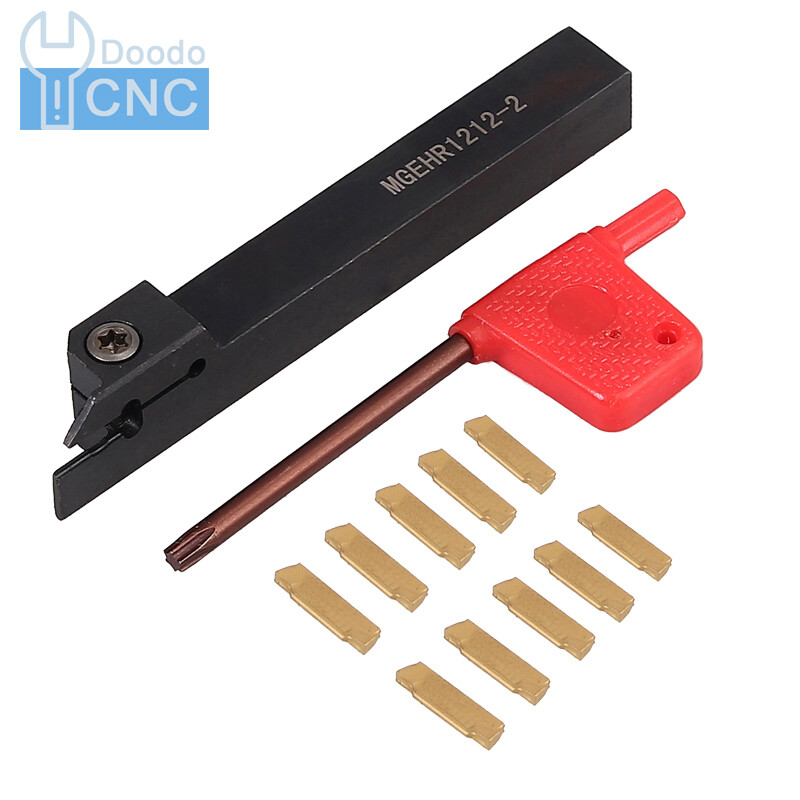 1Pcs MGEHR1212-2 2mm Width CNC Cut-Off Grooving Tool Holder + 10Pcs 2mm inserts