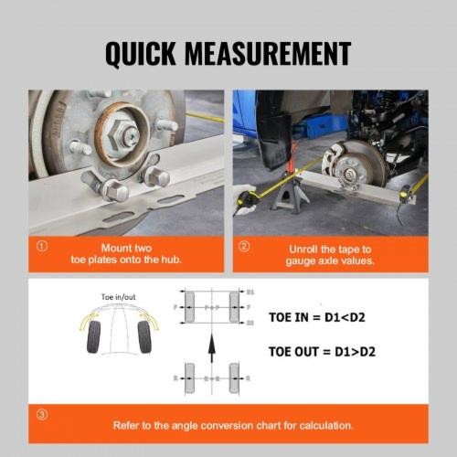 Wheel Alignment Tool 2Pack Toe Alignment Toe Plates Stainless Steel Wheel