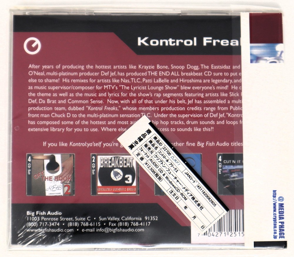 Big Fish Audio Kontrol Freaks Sample Library/Sound Library/Sampling CD