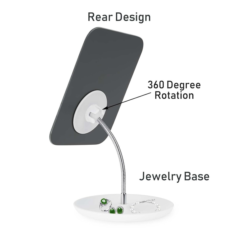 Adjustable Table Vanity Mirror with Stand - 360° Rotating Makeup Mirror