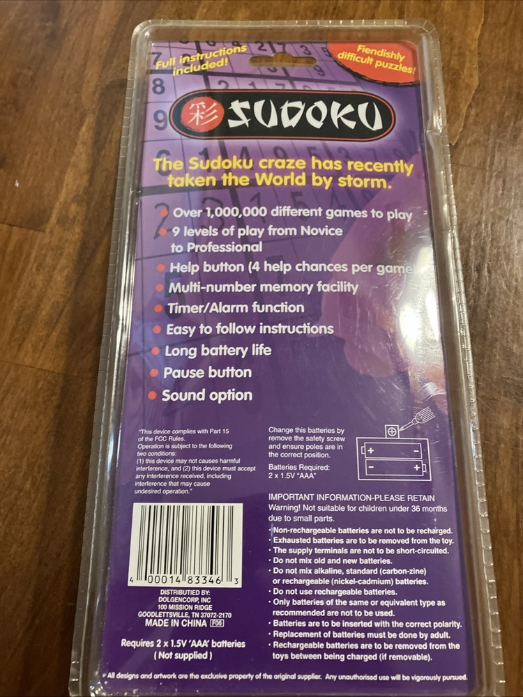 Sudoku Handheld Portable Number Puzzle Game New