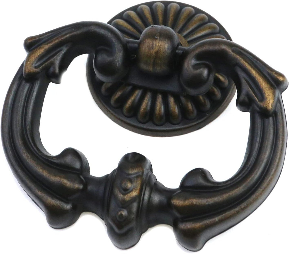 Vintage Antique Bronze Cabinet Pulls French Provincial Single Hole Pull Ring Han