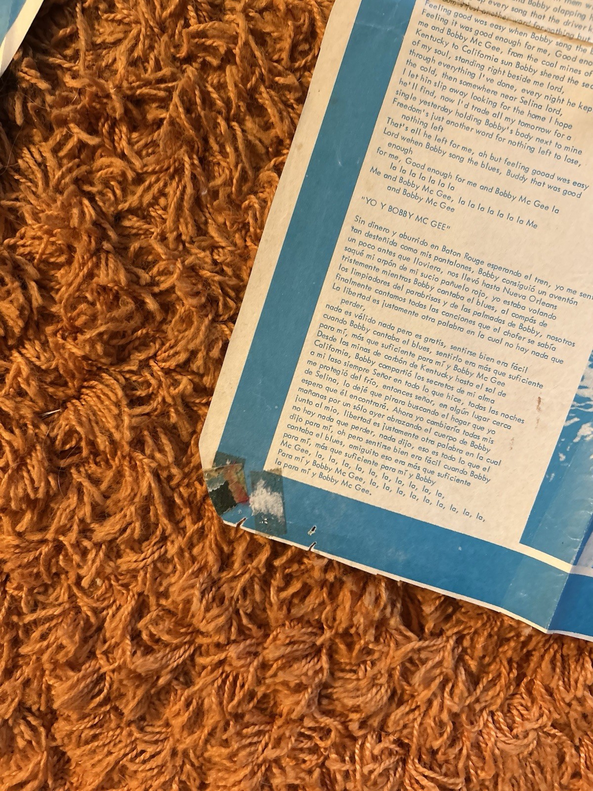 Janis Joplin Large Vintage Poster Memorial Spanish Magazine SEE CONDITION