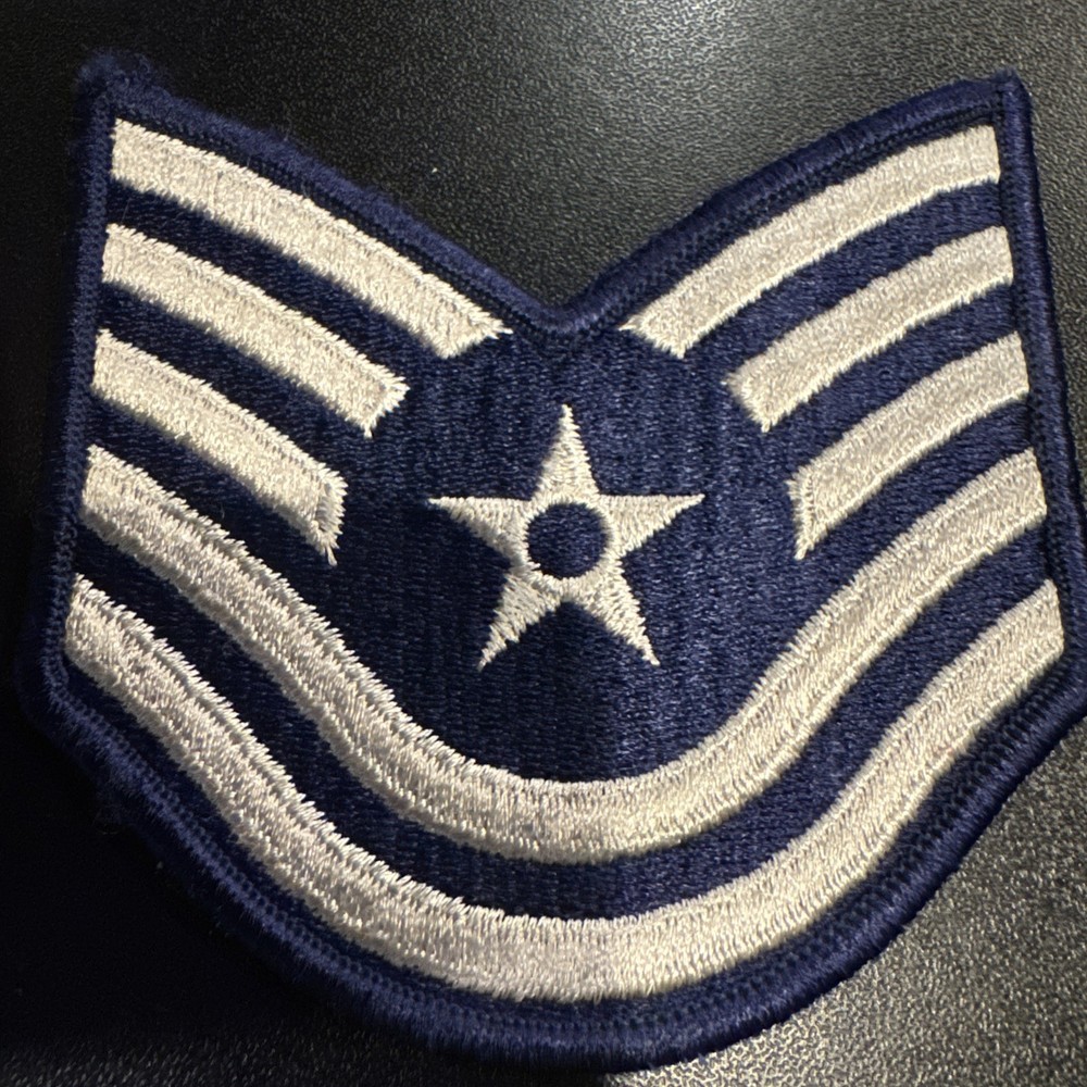 US Air Force Technical Sergeant TSGT Chevron Patch Full Color Large 4" NOS