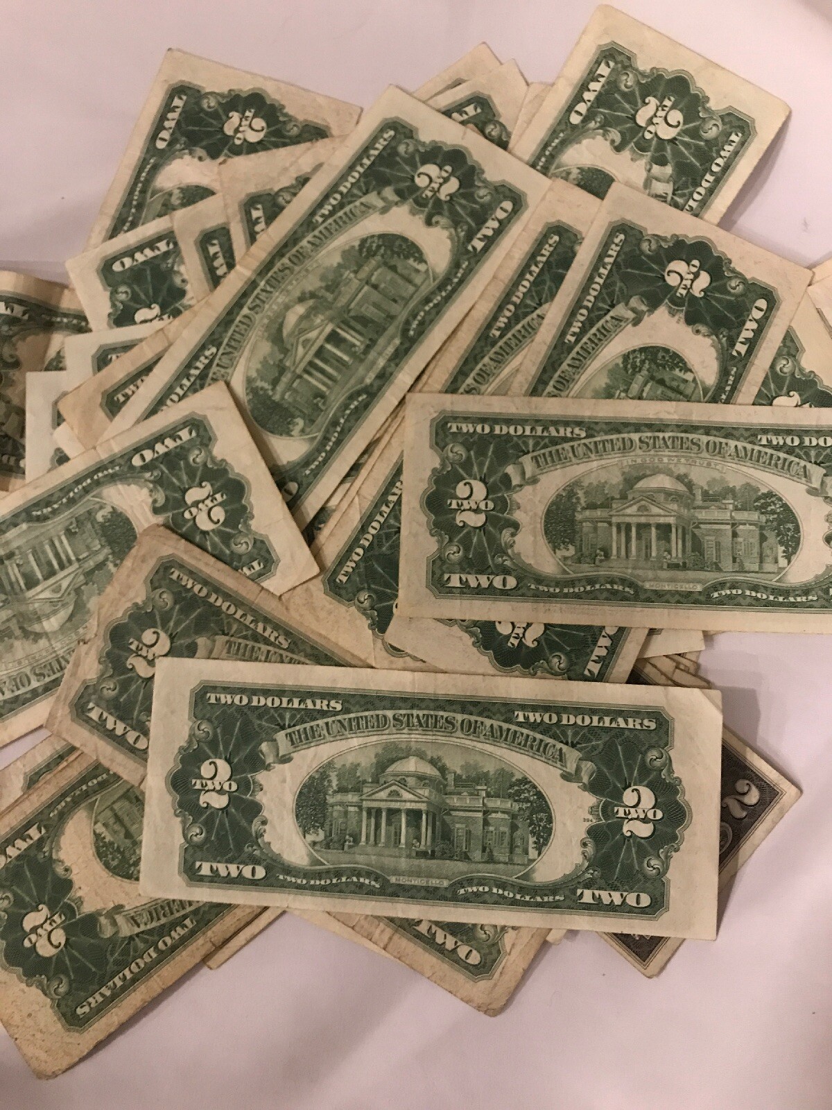 ✯1953-1963 Circulated RARE Two Dollar Bill $2 Note Fancy Red Seal Old Paper Lot✯