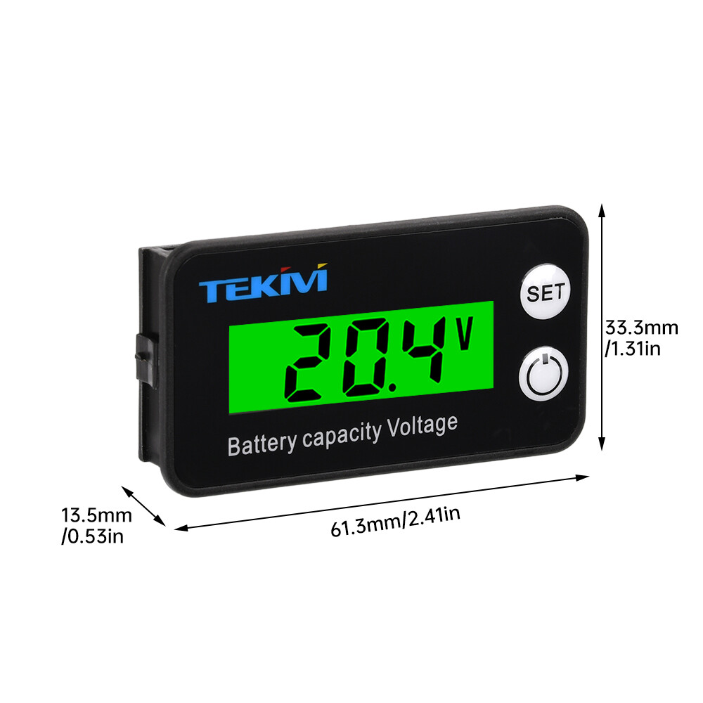6136B High Precision LCD Battery Voltmeter Indicator Low Voltage Alarm Setting