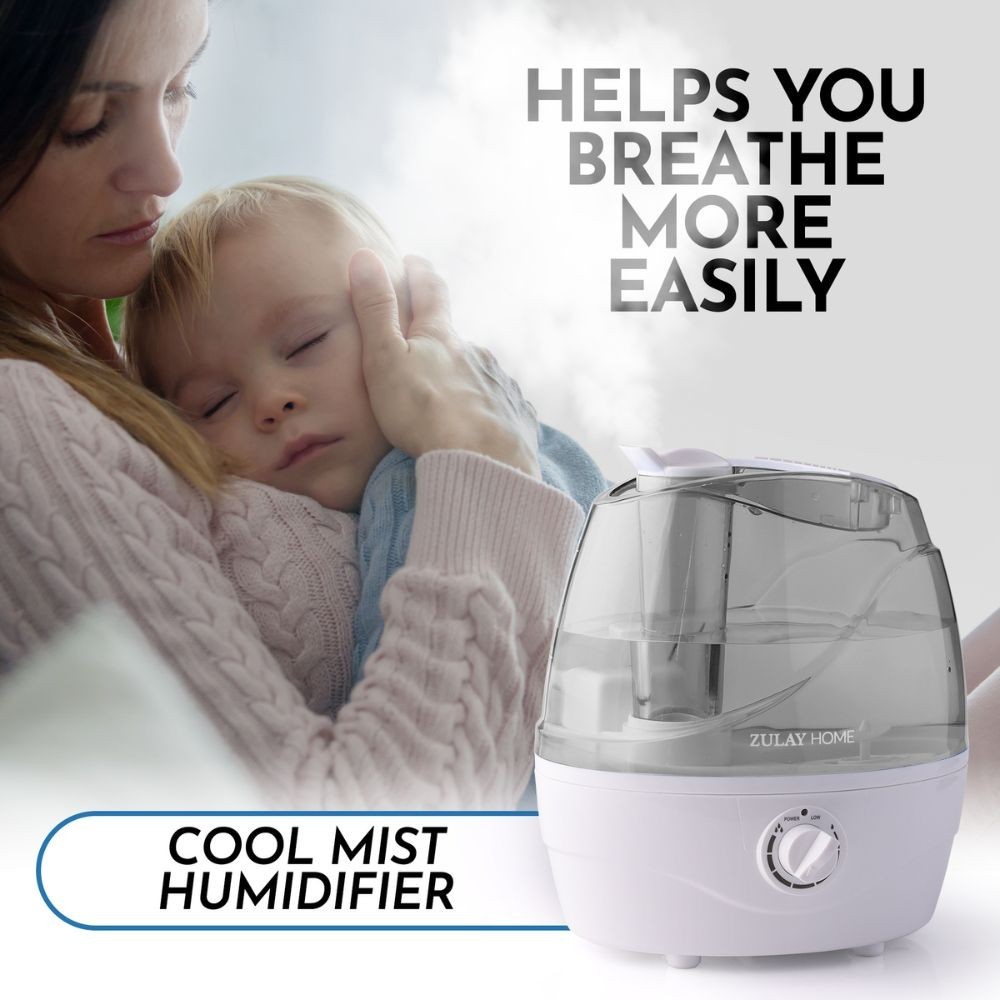 Zulay 2.2L Cool Mist Humidifier – Quiet Ultrasonic for Bedroom & Large Rooms