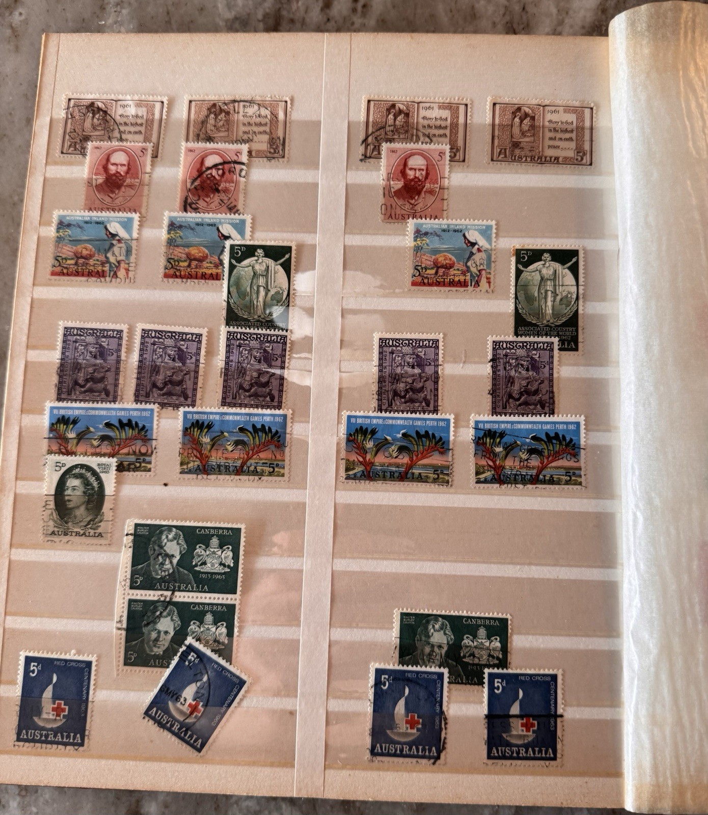 Australia Stamp Album. 1940’s - 70. SG, well populated. Roos, Royalty, Sport…