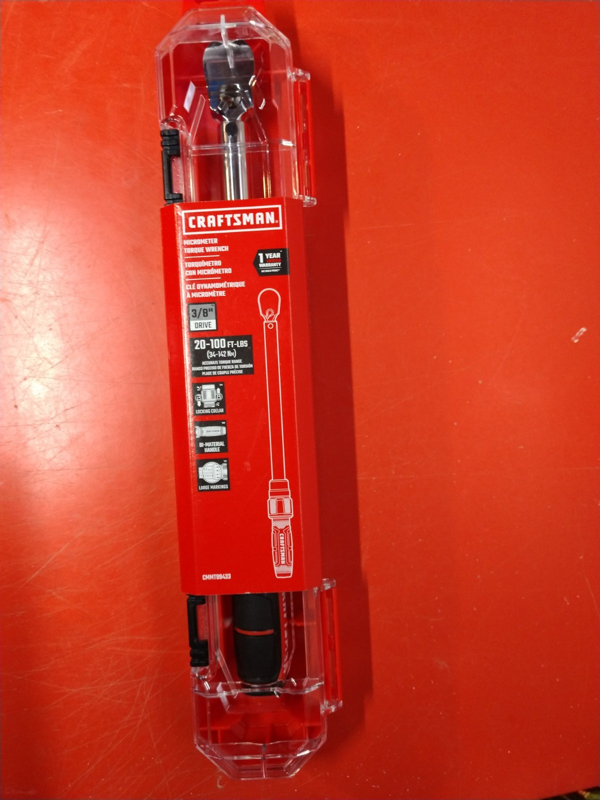 Craftsman CMMT99433 3/8" Inch Micrometer Torque Wrench 20-100 ft-lbs  NEW SEALED
