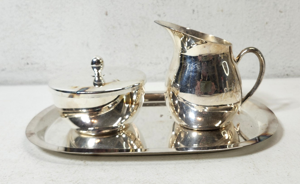 Vintagr Rogers Silverplate Creamer Sugar Serving Tray Home Decor