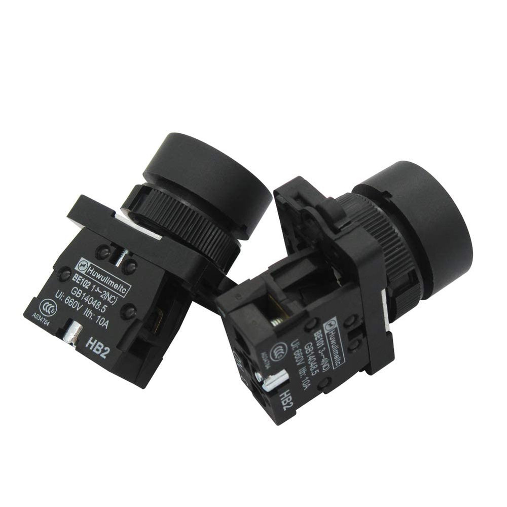 Momentary Start Stop Switch Push Button + 1NC Red Mushroom Latching Emergency E