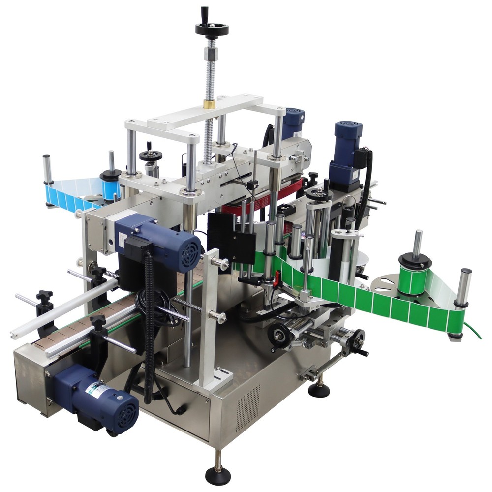 Auto Desktop Double Sided Labeling Machine Square/Hexagonal Bottle Labeller 110V