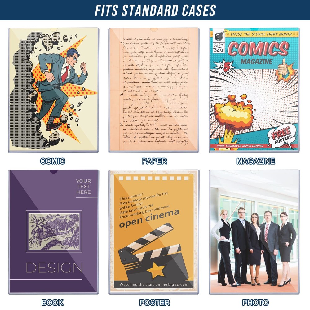 Zonon 5 Set Comic Book Display Case Set, Include Comic Book Sleeves and Clear...