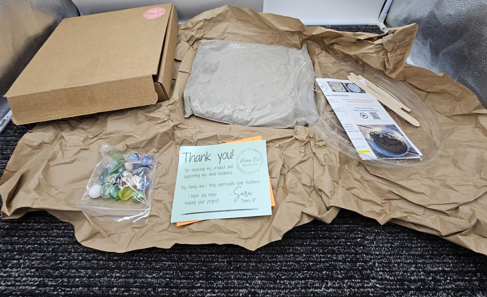 Mama B's Wreaths DIY Stepping Stone Handprint Footprint Popsicle Stick