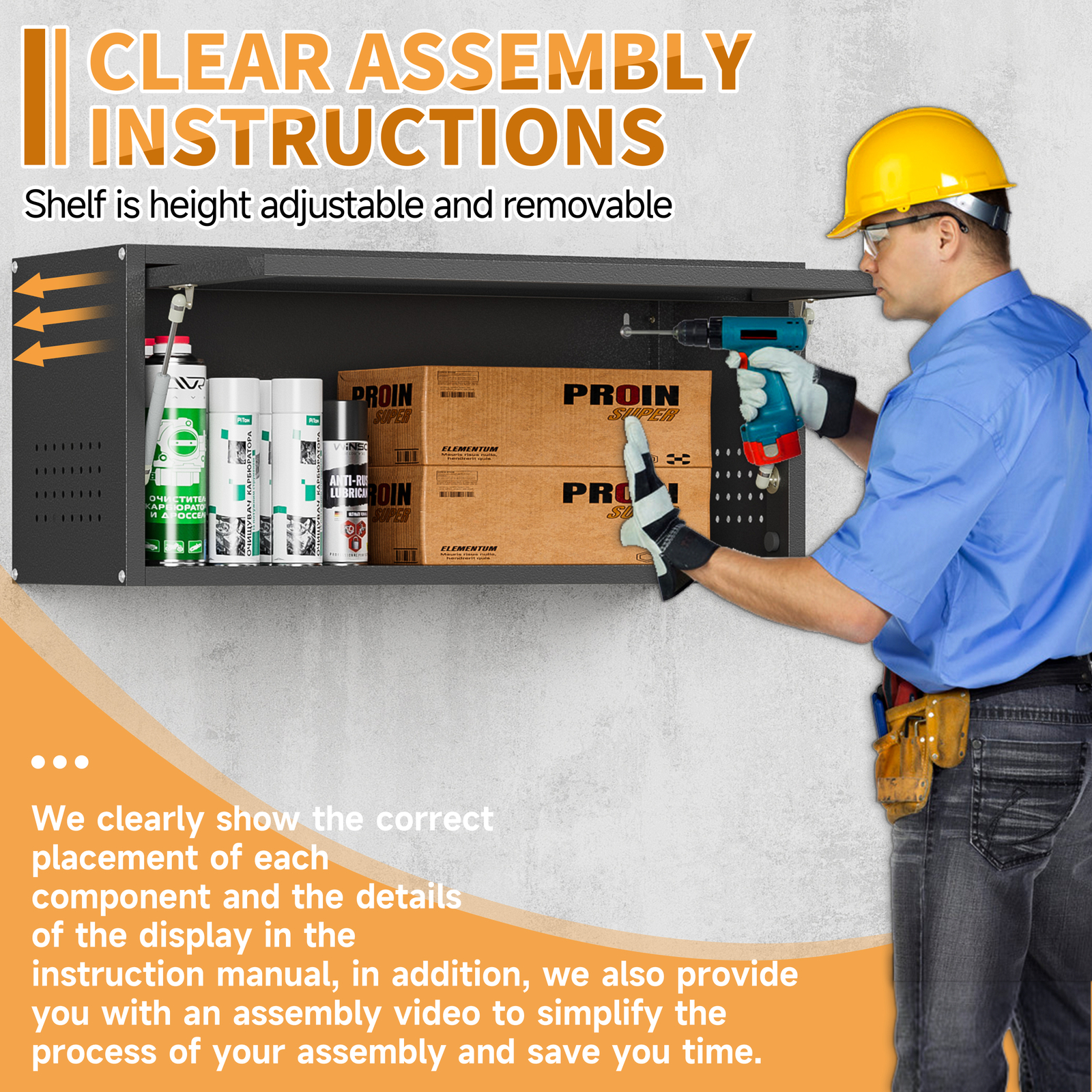 Garage Storage Cabinet System 8 Pc Workshop Set Mobile Workbench w/Tool Pegboard