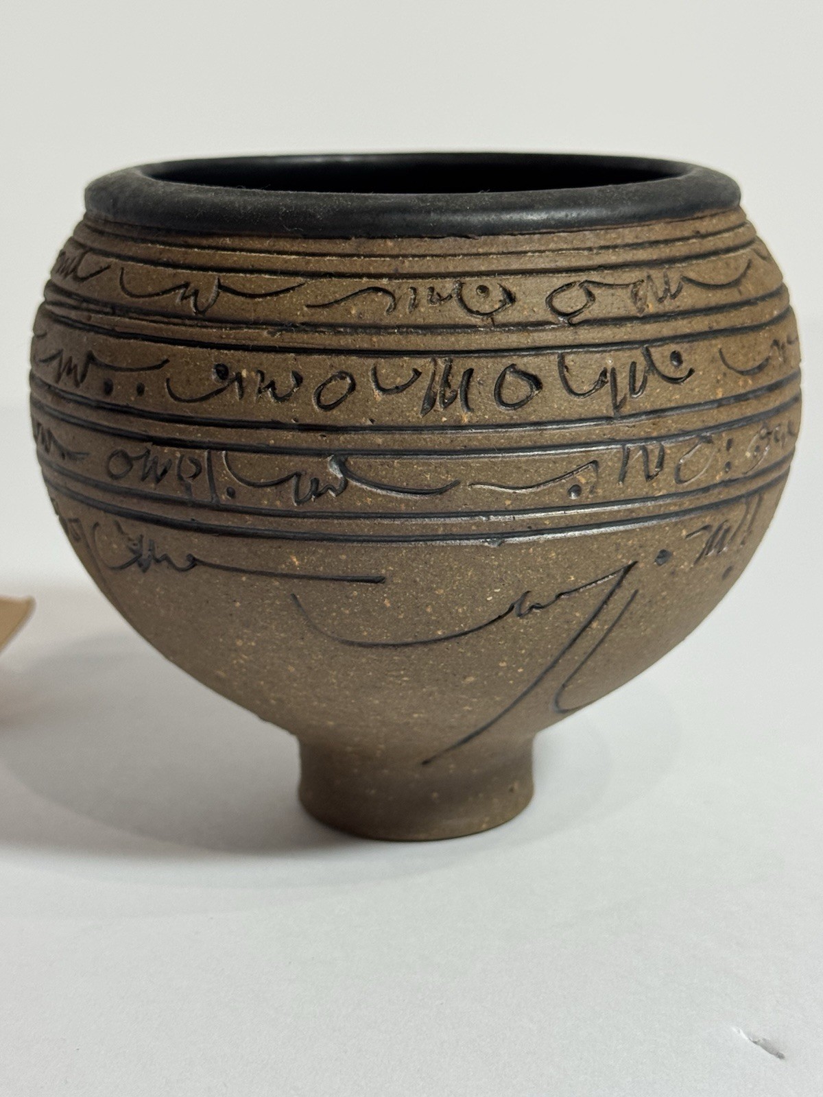 J Edward Barker Signed 1988 SCRYPT Line Studio Art Pottery Stoneware Sculpture