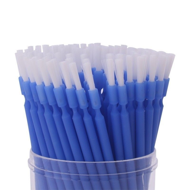 100 Pcs Dental Disposable Microbrush Single Micro Brush Blue Bendable Applicator