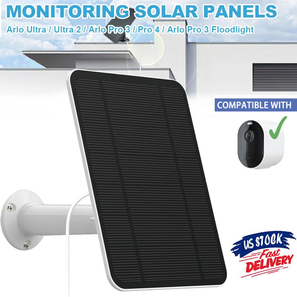 Solar Panel Charger for Arlo Ultra / Ultra 2 / Pro 3/ Pro 4 Floodlight/Go 2 4W