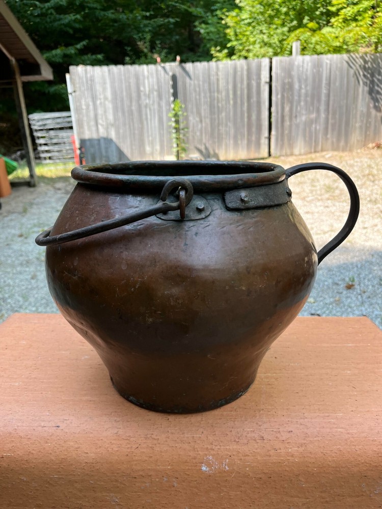 Antique Copper Pot with Handle