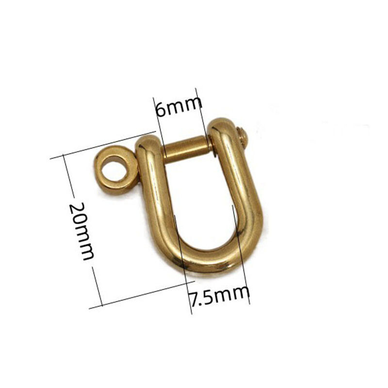 Solid Brass Bow Shackle Joint Connect D Ring For Bag Wallet Key Chain Use