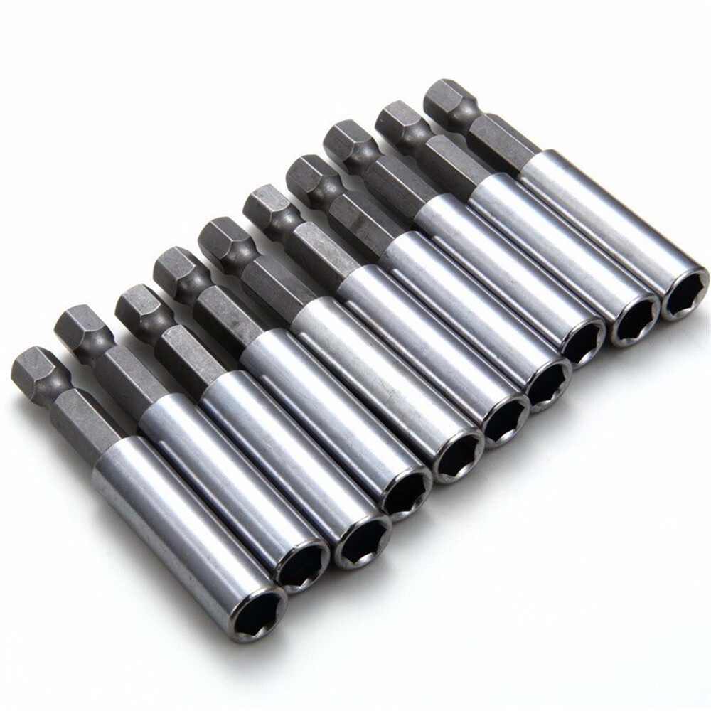 10Pcs Compact Magnetic Bit Tip Extensions Holder 1/4 Hex Shank Drive Guide US