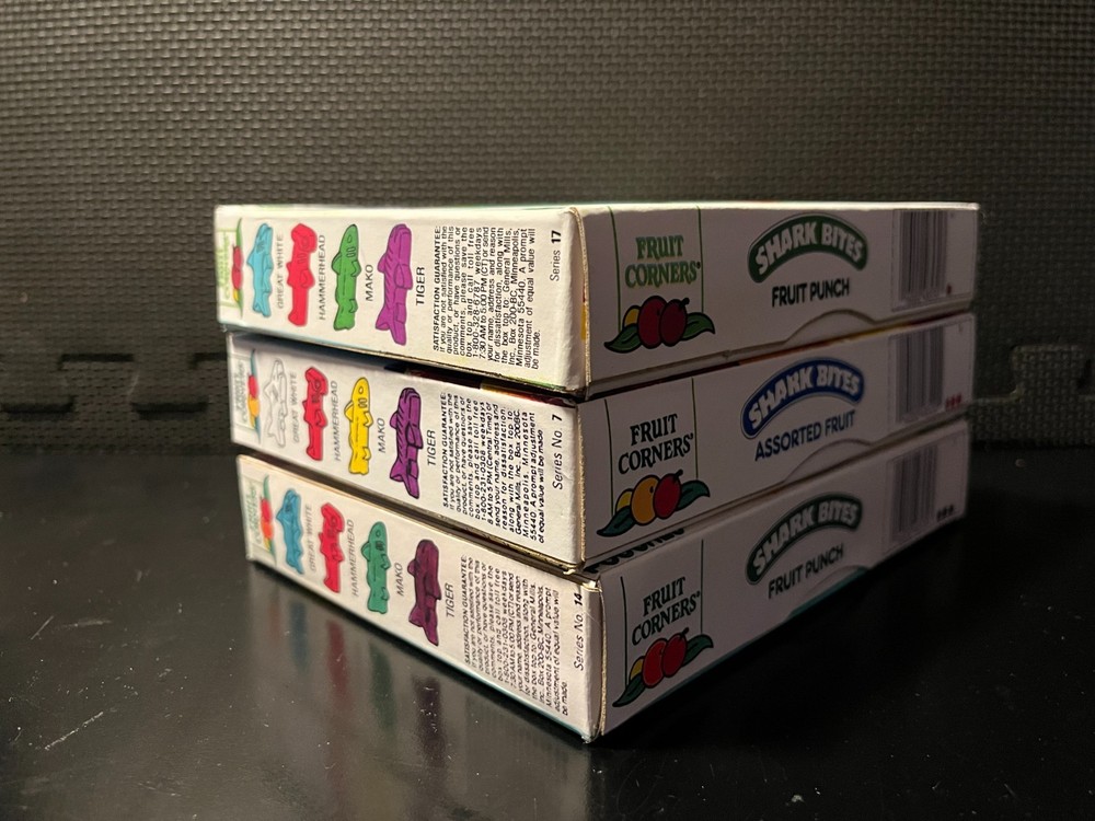 Shark Bites fruit snacks - 3 empty custom design display boxes
