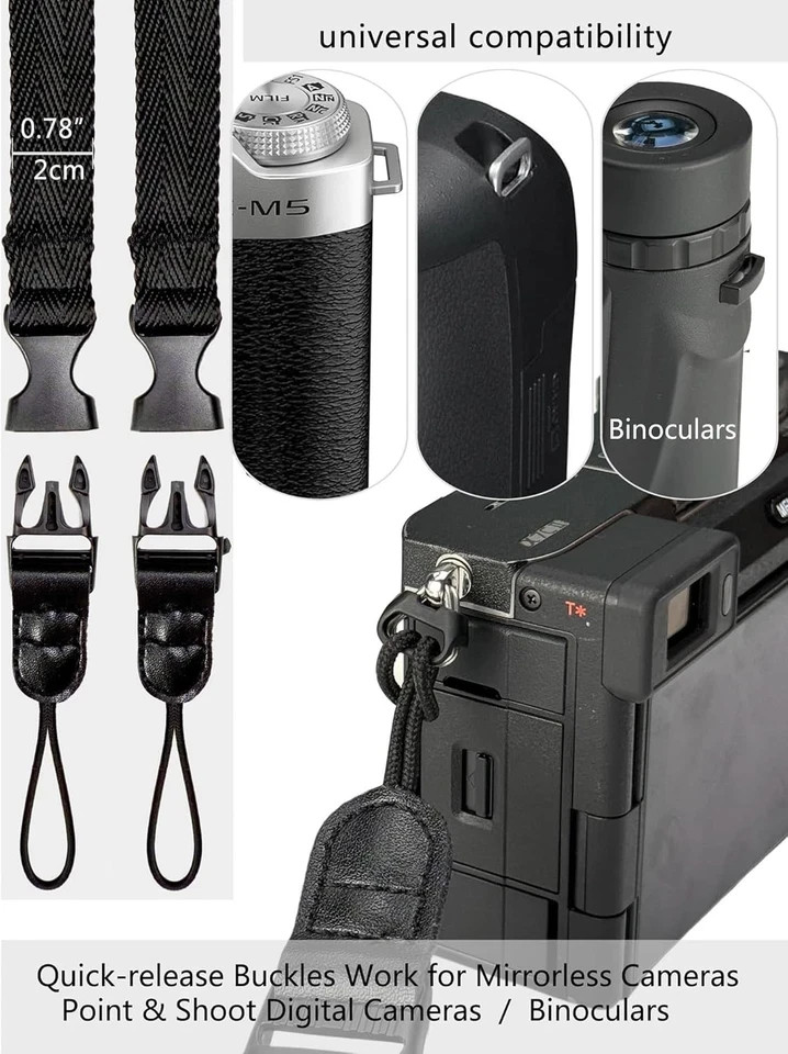 Camera Neck Strap/Thin Washable Soft Strap or Binoculars Strap,39...