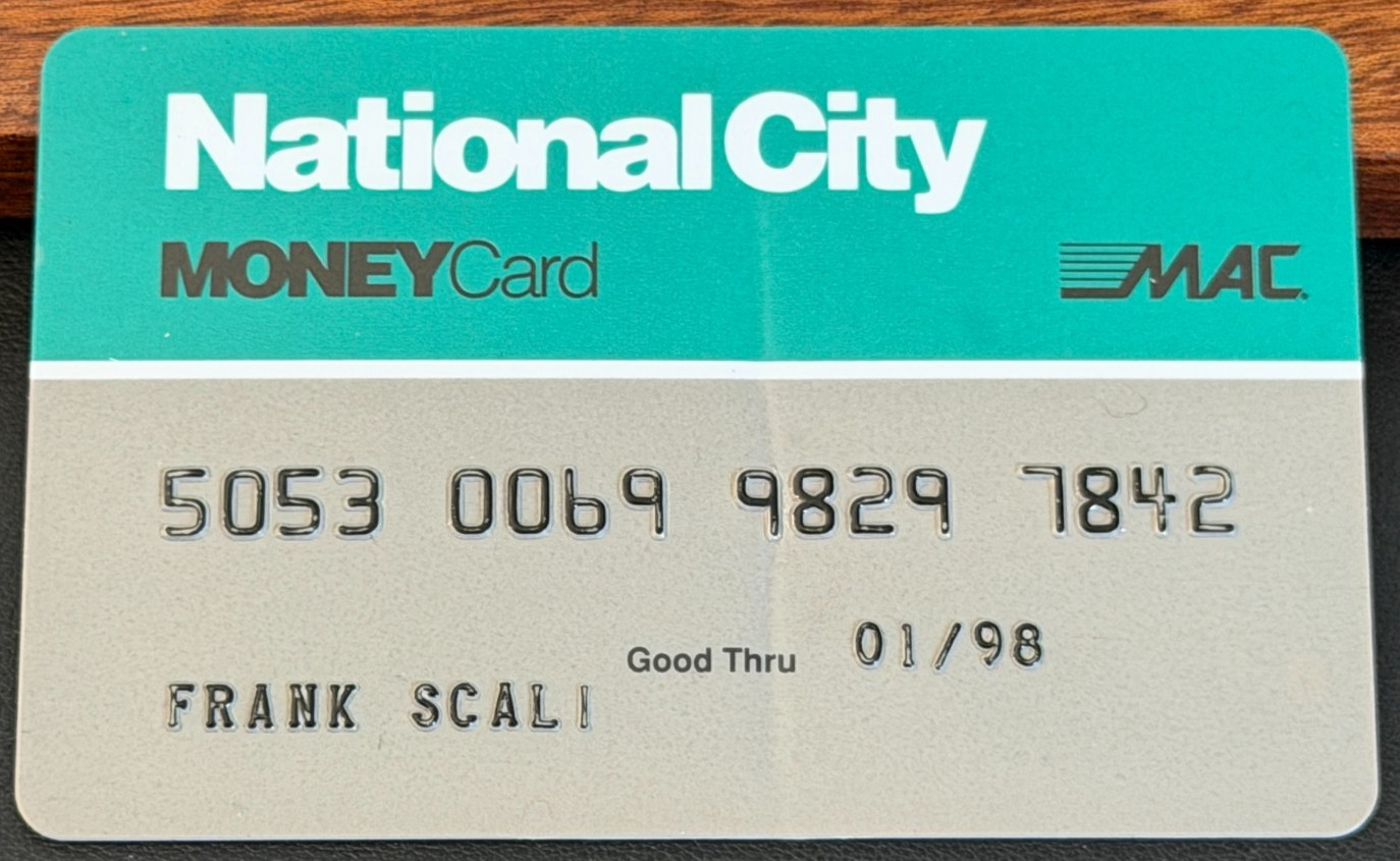 Vintage National City Bank MONEY Card ATM MAC PLUS Expired 1998 Collectible