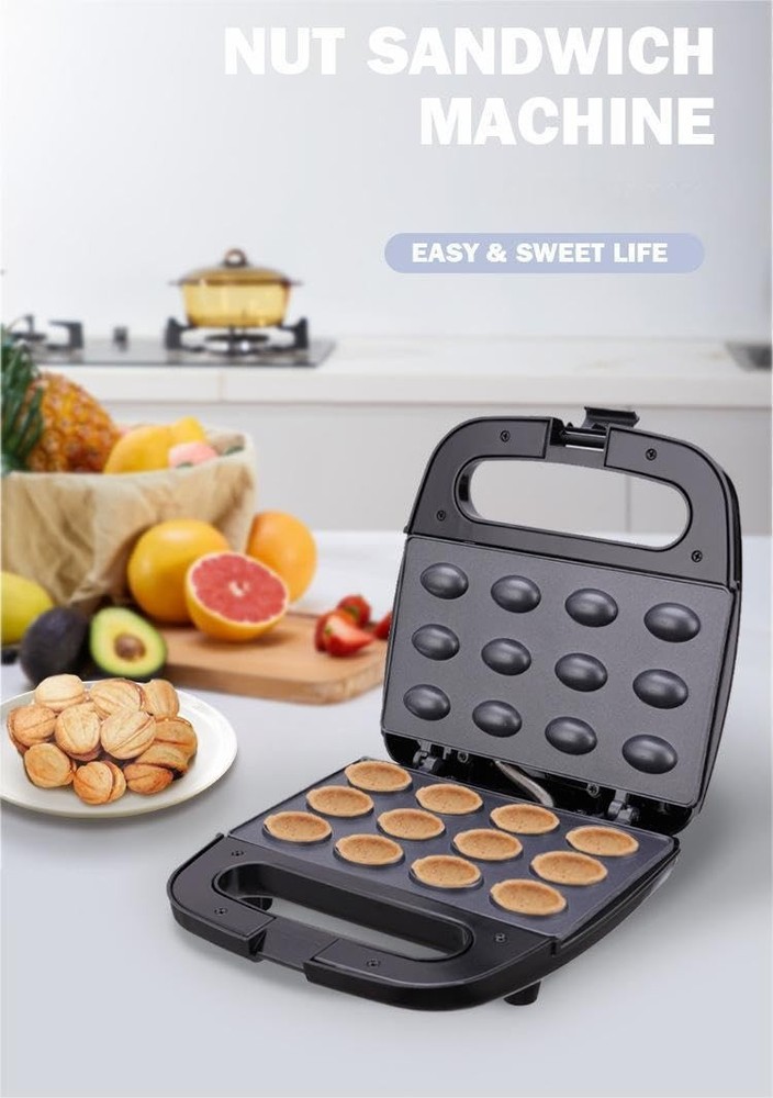 Walnut Cookie Maker 12 Holes Mold Maker Electric Walnut Cake Maker Mini Nut W...