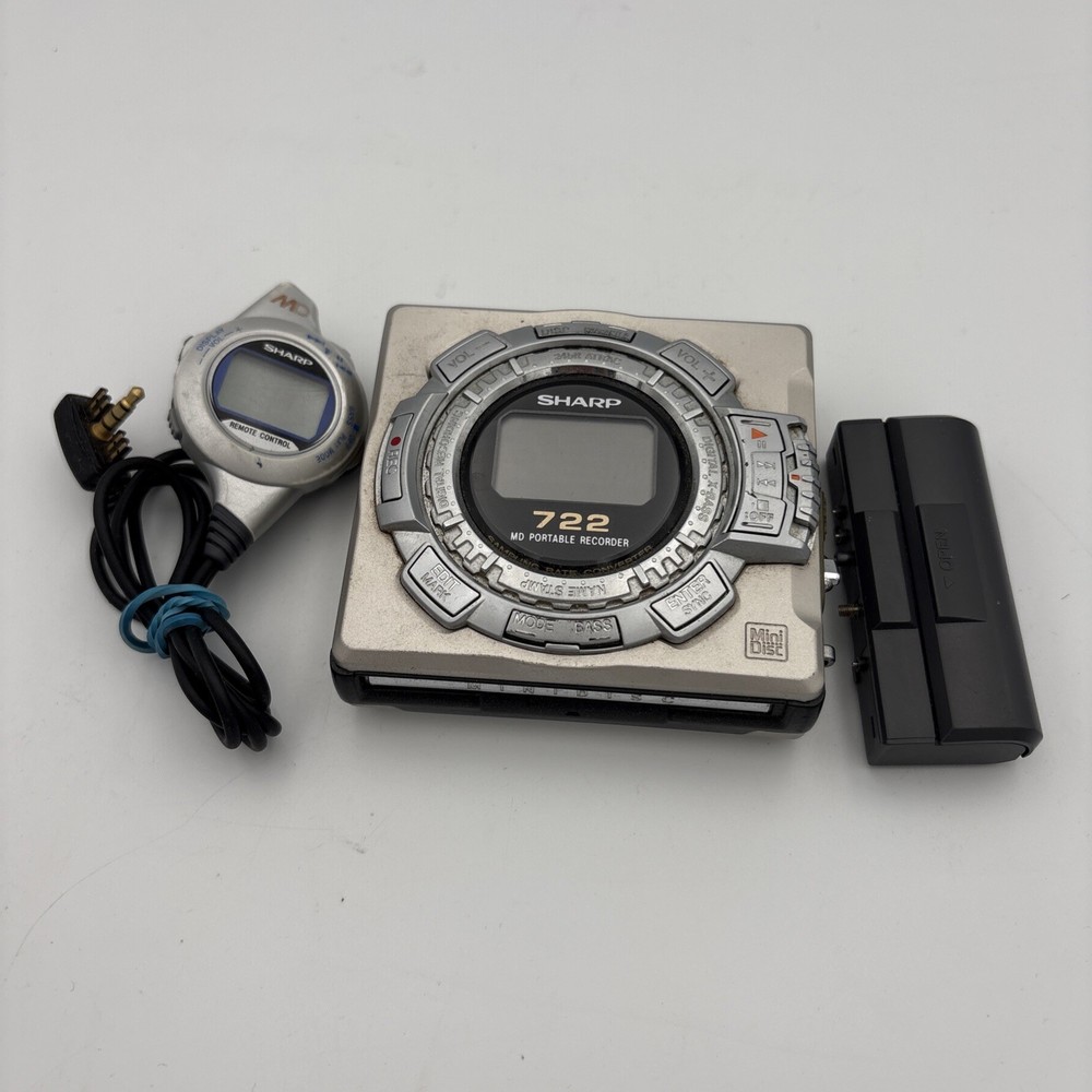 SHARP MD-MS722 PORTABLE MINIDISC RECORDER Player UNTESTED