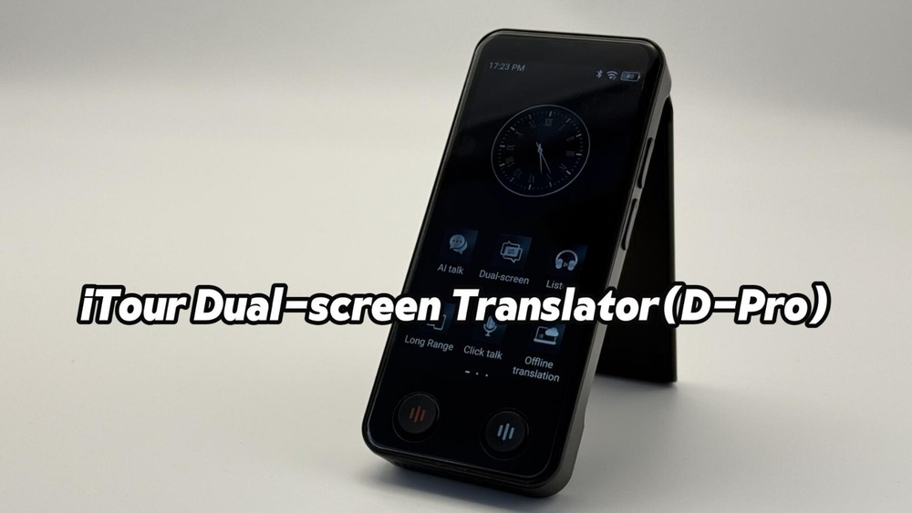 D-Pro Dual-Screen Language Translator Device, Real-Time Voice Translation Hub