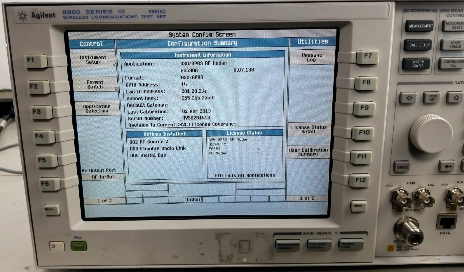 Agilent 8960 Series 10 E5515C Wireless Communications Test Set