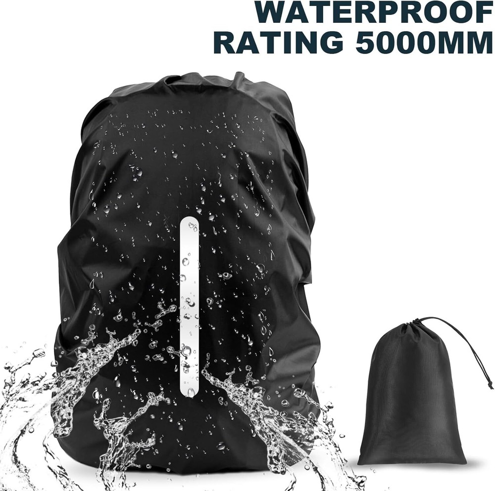 LAMA 2Pcs Waterproof Rain Cover for Backpack, Reflective Rainproof Protector for