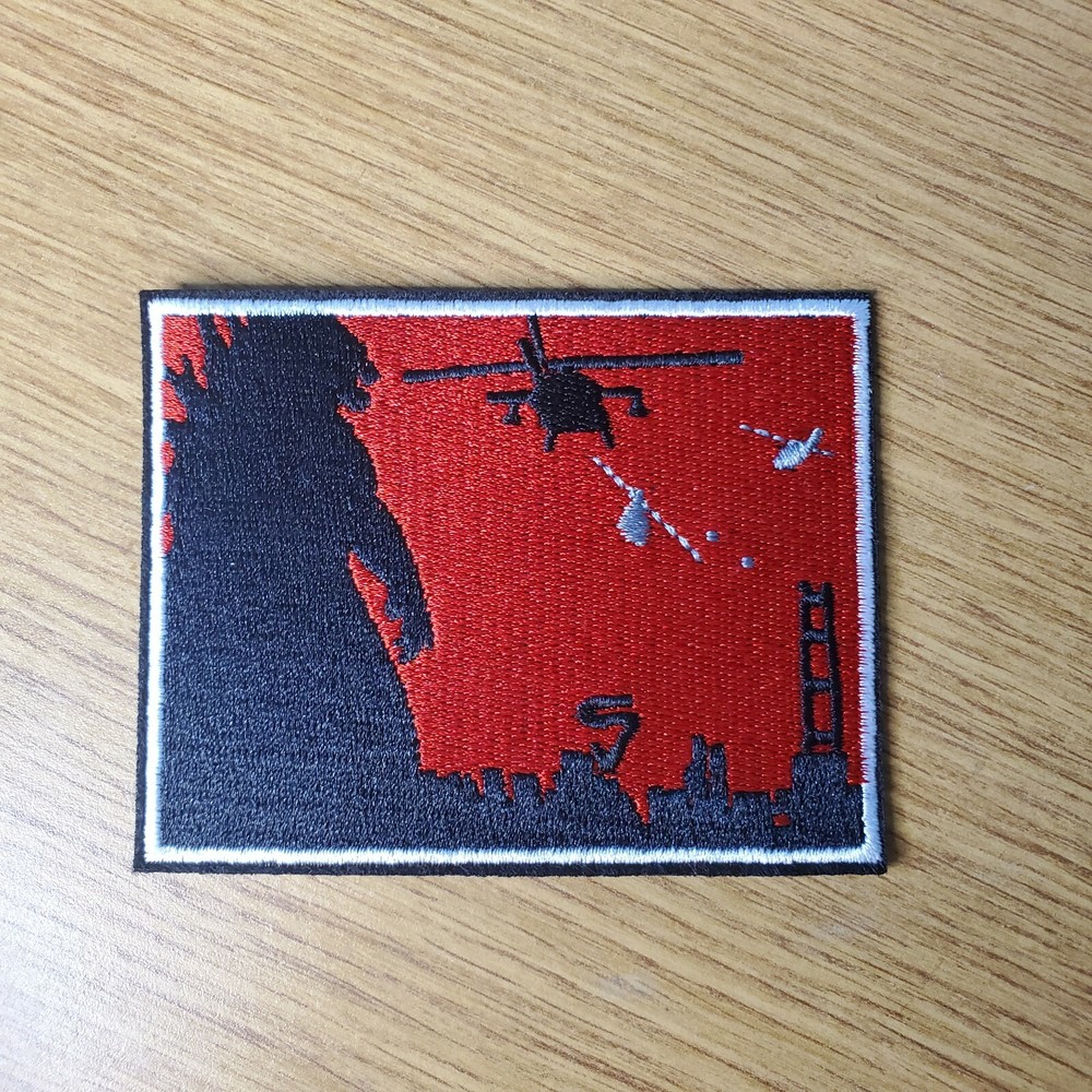Godzilla Helicopter Patch 3 1/2 inches tall