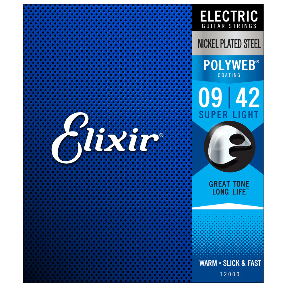 6 Sets! Elixir POLYWEB Nickel Electric — 12000 Super Light .009-.042