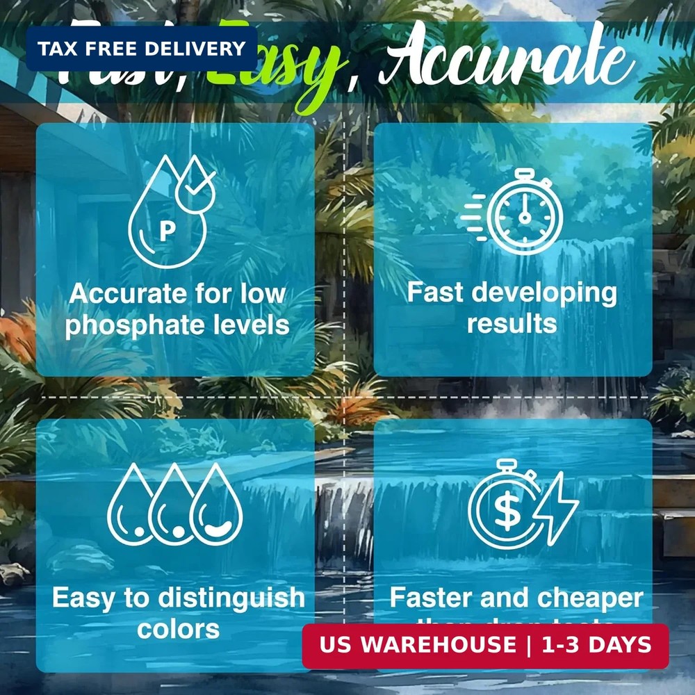 Phosphate Test Strips for Pools, Hot Tubs & Cold Plunges - Fast 15-Second Result
