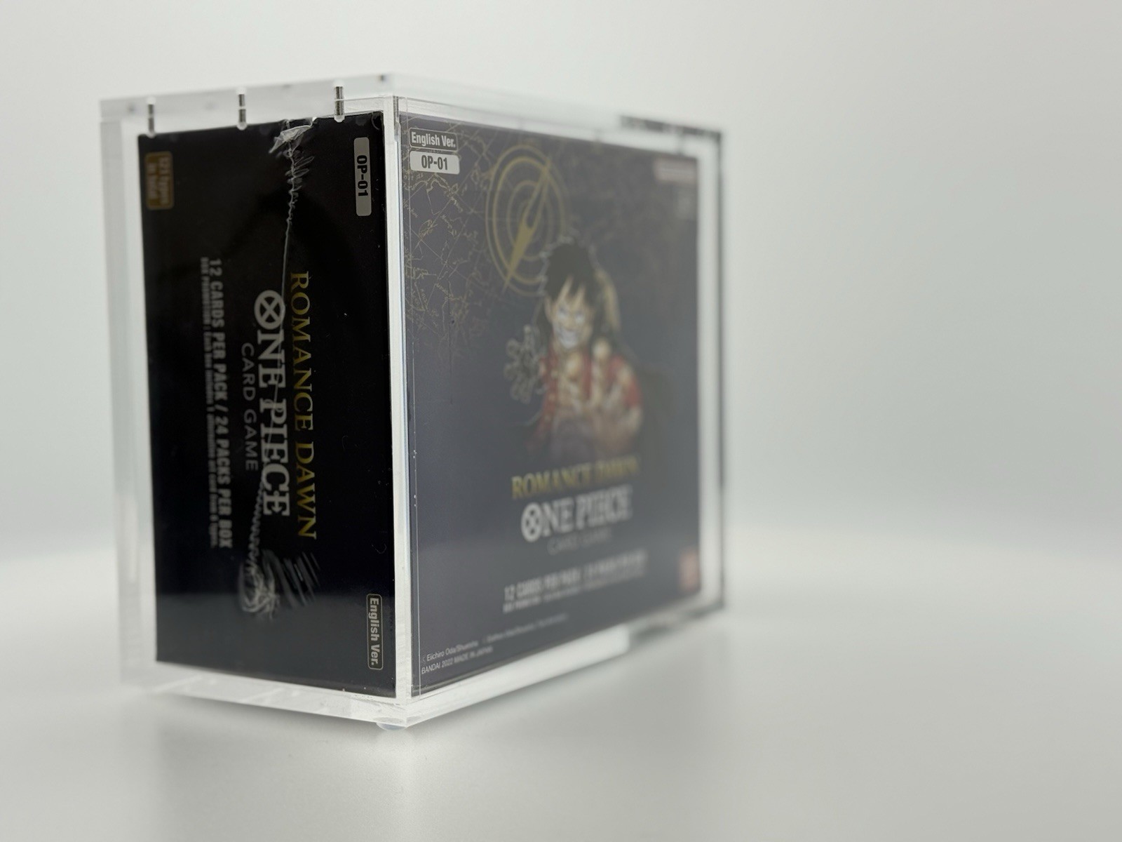 One Piece OP-01 Blue Bottom Booster Box Acrylic Case | Magnetic Lid | UV Res.