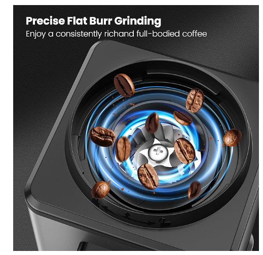 Conical Burr Coffee Grinder – 25 Grind Settings, Timer, Stainless Steel