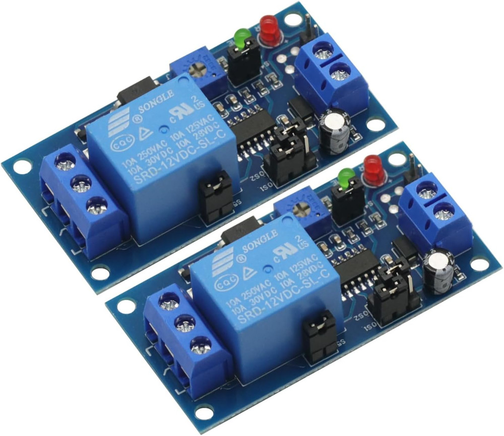 2PCS Delay DC 12V Relay Delay Turn On/Delay Turn off Switch Module with Timer Bo